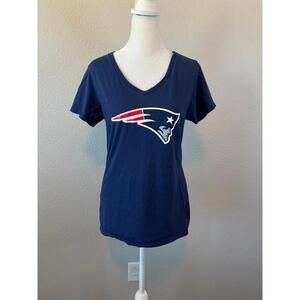 Fanatics NFL NE Patriots VNeck Short Sleeve TShirt Blue Size Small